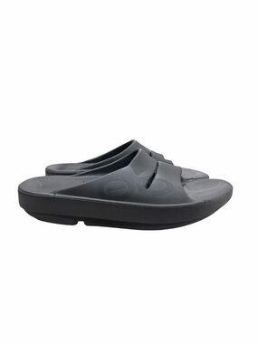 OOfos Women's 9 Black Ooahh Recovery Slides Sandals Thick Foam
